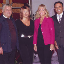 Emisija Moje pesme, moji snovi - s desna na levo: Beki Bekić, Merima Njegomir, Biljana Jevtić i Dragan Aleksandrić